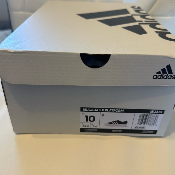 Adidas Bravada 2.0 Platform Sneaker Black White 10 New in box nwt - Picture 3 of 6